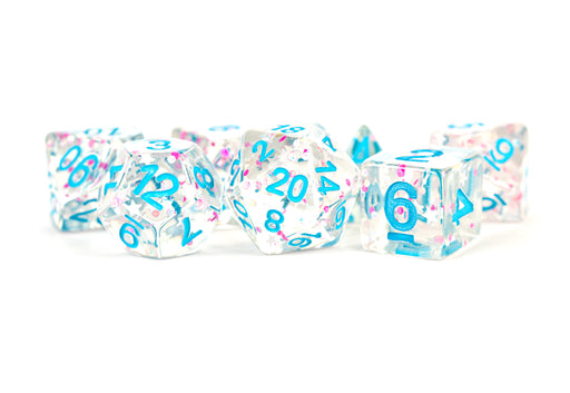 MDG 7-Piece Dice Set Clear Confetti - Pastime Sports & Games