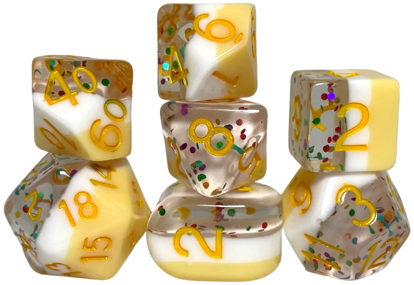 Diffusion 7-Piece Dice Set Birthday Wishes