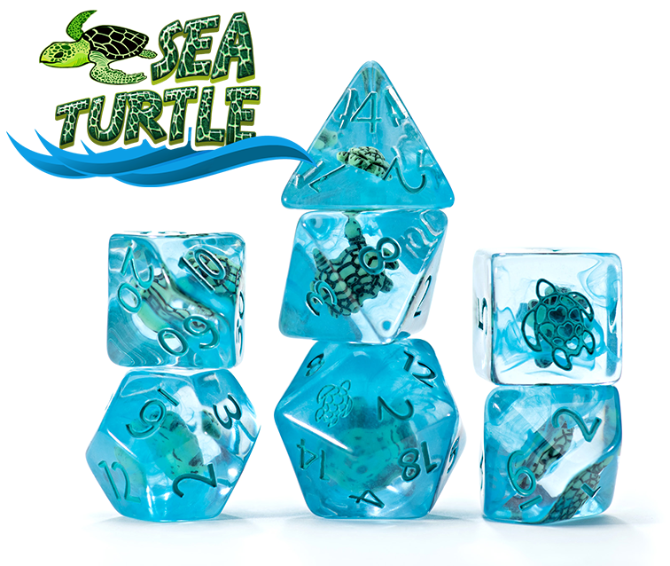 Inclusion 7-Piece Dice Set Sea Turtle