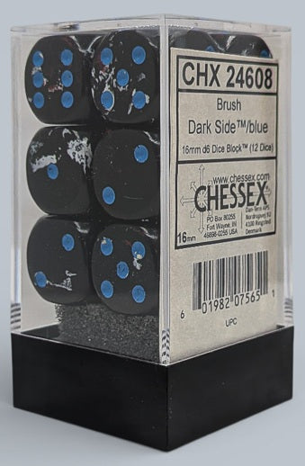 Brush 7-Piece Dice Set Dark Side with Blue