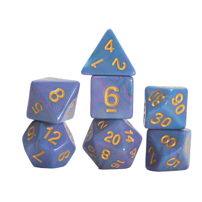 Sirius Dice 7-Piece Dice Set Gaming Purple Unicorn