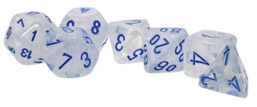 Borealis 7-Piece Mega-Hedral Dice Set Icicle With Light Blue (CHX22581)