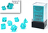 Marble 7-Piece Mini Dice Set Teal With White - Pastime Sports & Games