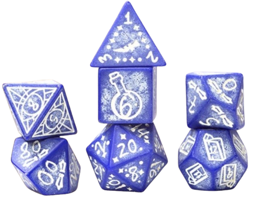 Illusory 7-Piece Dice Set Stone Purple Agate - Pastime Sports & Games