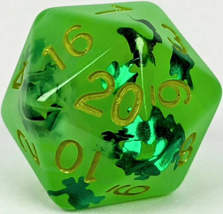 Diffusion Dice XL d20 Lit Leprechaun - Pastime Sports & Games