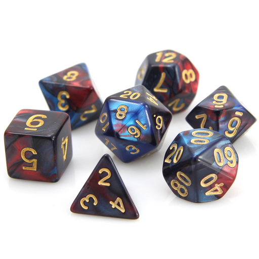 Die Hard Dice 7-Piece Dice Set Red And Moon Marble
