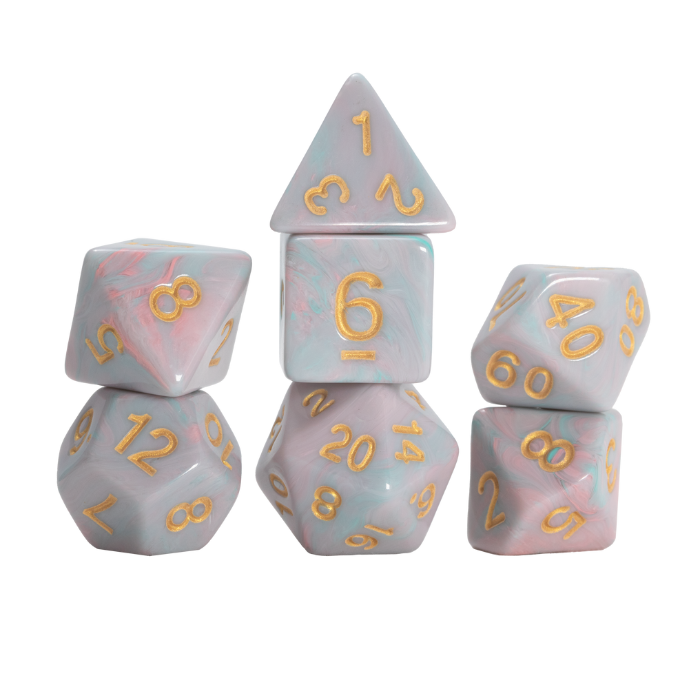 Sirius Dice 7-Piece Dice Set Gaming Pink Unicorn