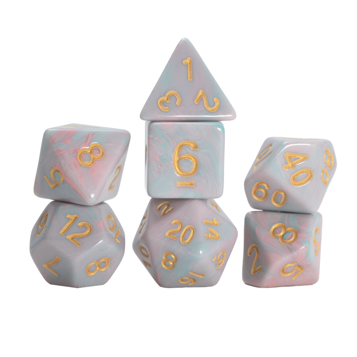 Sirius Dice 7-Piece Dice Set Gaming Pink Unicorn