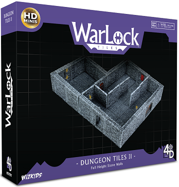 Warlock 4D Tiles Dungeon Tiles II Full-Height Stone Walls