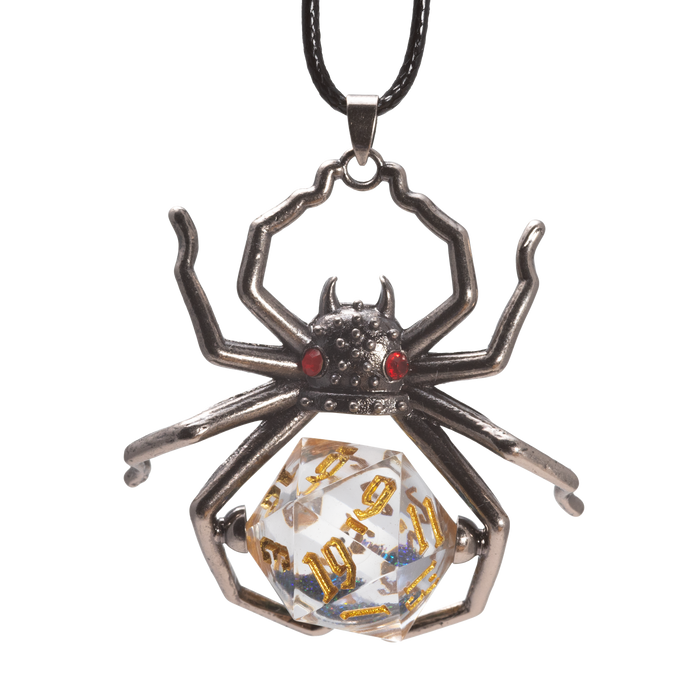 Sirius Dice Black Widow Snowglobe D20 Neckalce