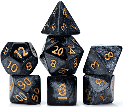 Mercurial 7-Piece RPG Dice Set Black Hole