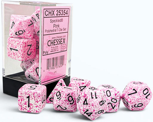 Speckled 7-Piece Polyhedral Dice Set Pink