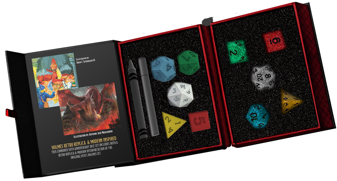 Dungeons & Dragons 50th Anniversary Then/Now Dice Set - Pastime Sports & Games