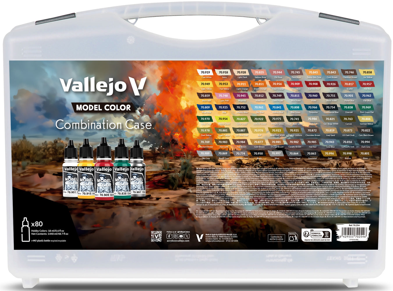 Vallejo Model Color Combination Case 80ct - Pastime Sports & Games