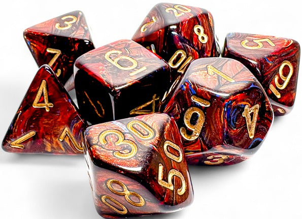 Scarab 7-Piece Mega-Hedral Dice Set Blue Blood With Gold (CHX22419)