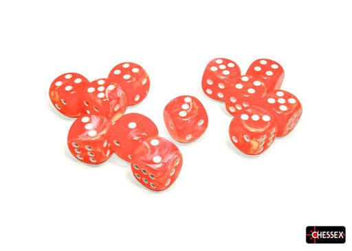 Festive 12-Piece D6 Dice Set Dahlia with White CHX27753