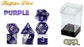 Halfsies 7-Piece Dice Set Glitter Edition Purple