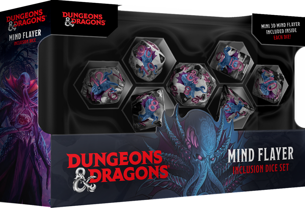 FanRoll Dungeons & Dragons Resin Mind Flayer 7-Piece Dice Set - Pastime Sports & Games