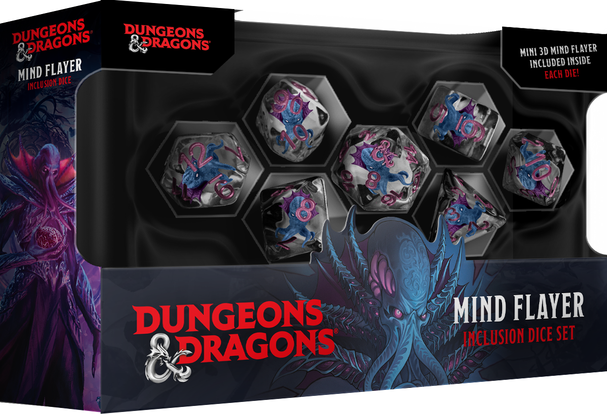 FanRoll Dungeons & Dragons Resin Mind Flayer 7-Piece Dice Set - Pastime Sports & Games