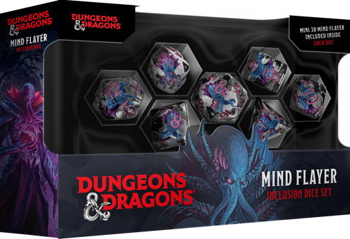 FanRoll Dungeons & Dragons Resin Mind Flayer 7-Piece Dice Set - Pastime Sports & Games