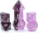 Chromomancy 7-Piece Dice Set Cold Black And Hot Purple