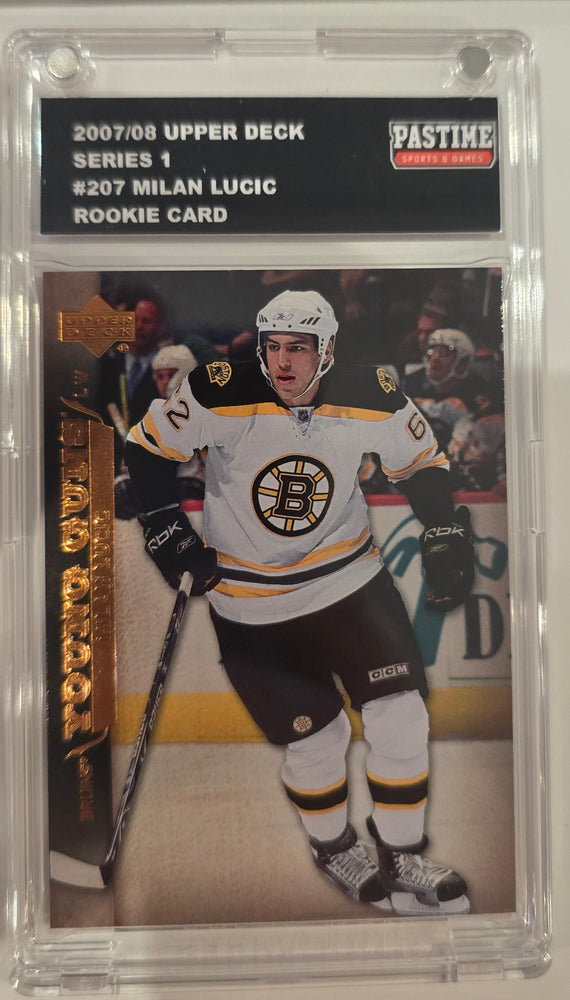 Milan Lucic Upper Deck Series One Rookie Card #207 Encased in Magpro - Pastime Sports & Games