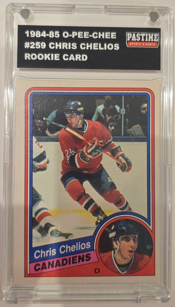 Chris Chelios 1984-85 O-Pee-Chee Rookie Card #259 Encased in Magpro - Pastime Sports & Games