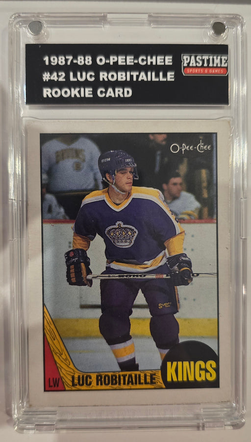 Luc Robitaille 1987-88 O-Pee-Chee Rookie Card #42 Encased in Magpro - Pastime Sports & Games