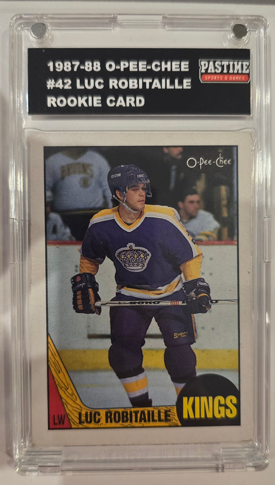 Luc Robitaille 1987-88 O-Pee-Chee Rookie Card #42 Encased in Magpro - Pastime Sports & Games