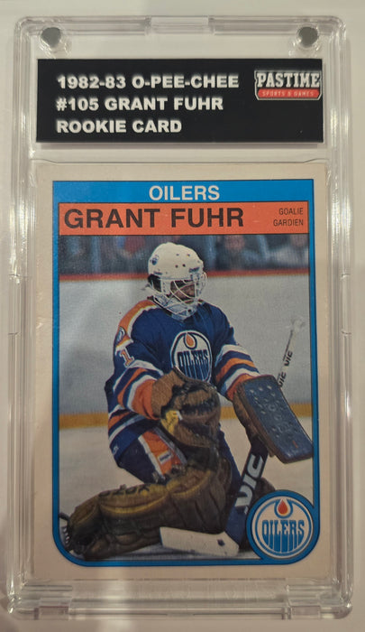 Grant Fuhr 1982-83 O-Pee-Chee Rookie Card #105 Encased in Magpro - Pastime Sports & Games
