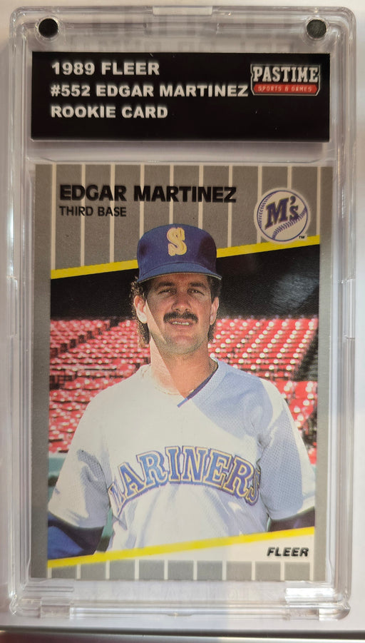 Edgar Martinez 1989 Fleer Rookie Card #552 Encased in Magpro - Pastime Sports & Games
