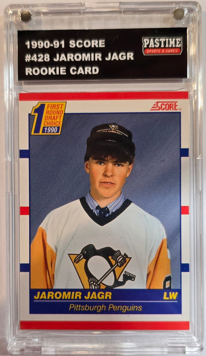 Jaromir Jagr 1990-91 Score Rookie Card #428 Encased in Magpro - Pastime Sports & Games