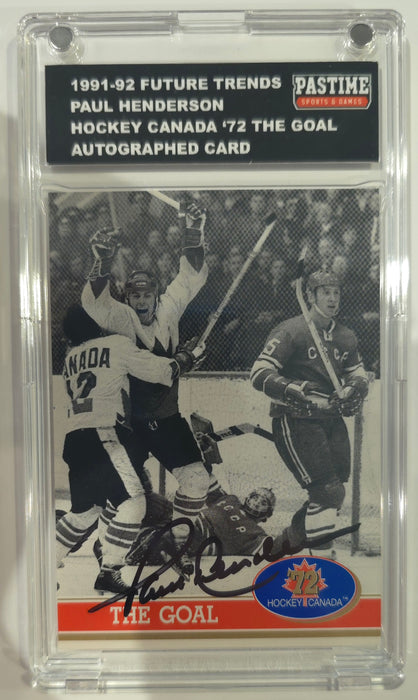 Paul Henderson 1991-92 Future Trends Autographed Card Encased in Magpro - Pastime Sports & Games