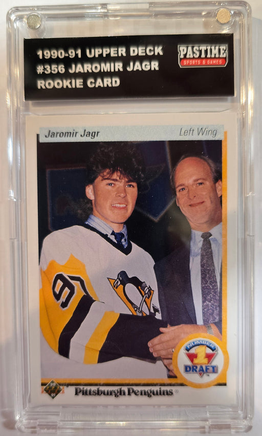 Jaromir Jagr 1990-91 Upper Deck Rookie Card #356 Encased in Magpro - Pastime Sports & Games