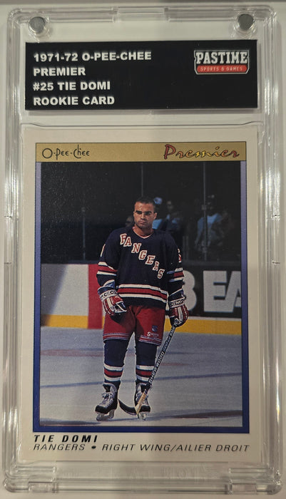 Tie Domi 1971-72 Premier Rookie Card #25 Encased in Magpro - Pastime Sports & Games