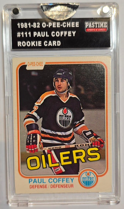 Paul Coffey 1981-82 O-Pee-Chee Rookie Card #111 Encased in Magpro - Pastime Sports & Games