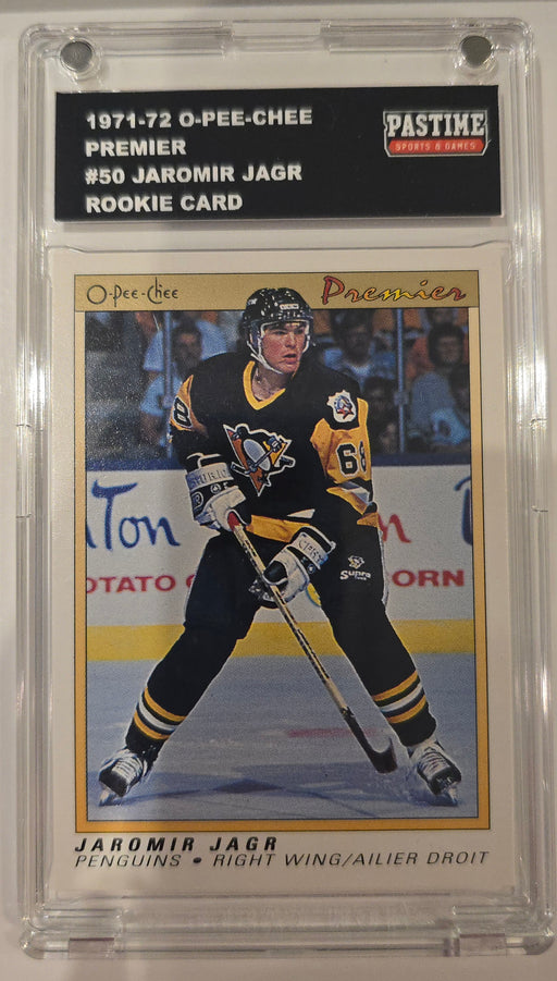 Jaromir Jagr 1990-91 O-Pee-Chee Premier Rookie Card #50 Encased in Magpro - Pastime Sports & Games