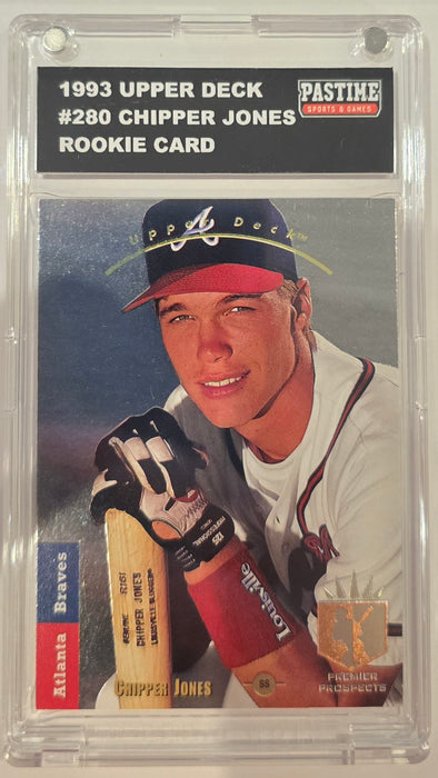Chipper Jones 1993 Upper Deck Rookie Card #280 Encased in Magpro - Pastime Sports & Games