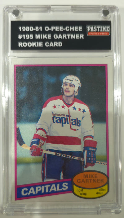 Mike Gartner 1980-81 O-Pee-Chee Rookie Card #195 Encased in Magpro - Pastime Sports & Games