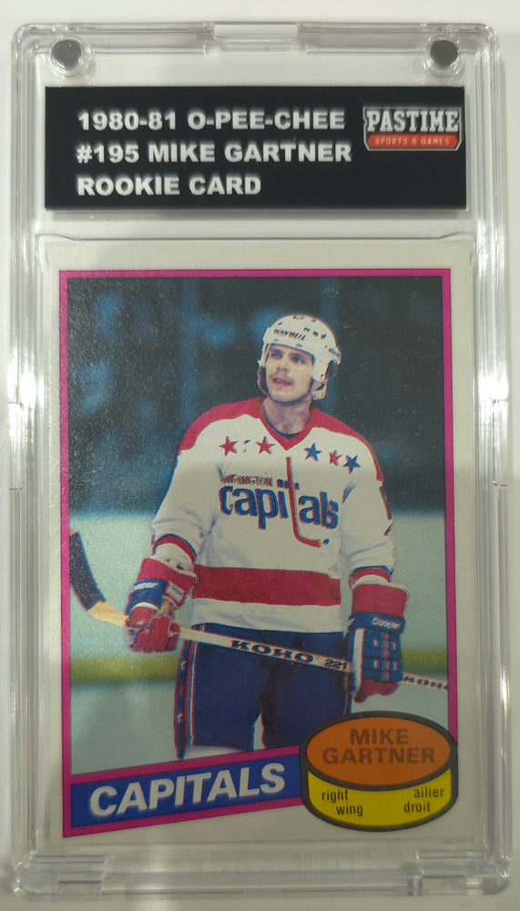 Mike Gartner 1980-81 O-Pee-Chee Rookie Card #195 Encased in Magpro - Pastime Sports & Games