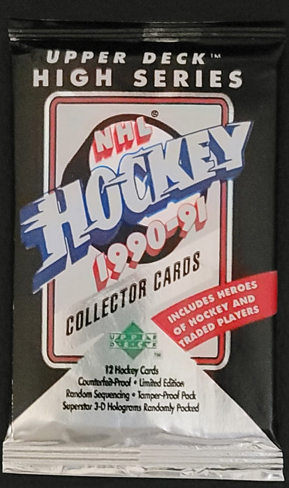 1990/91 Upper Deck NHL Hockey Low/High Number Wax Box/Pack - Pastime Sports & Games