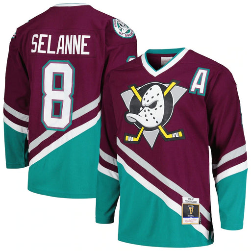 Teemu Selanne Anaheim Ducks 1996-97 Purple Home Hockey Jersey - Pastime Sports & Games