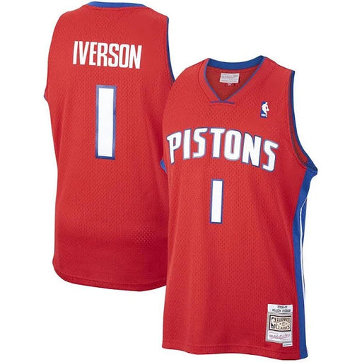 Detroit Pistons Allen Iverson 2008-09 Mitchell & Ness Red Basketball Jersey - Pastime Sports & Games