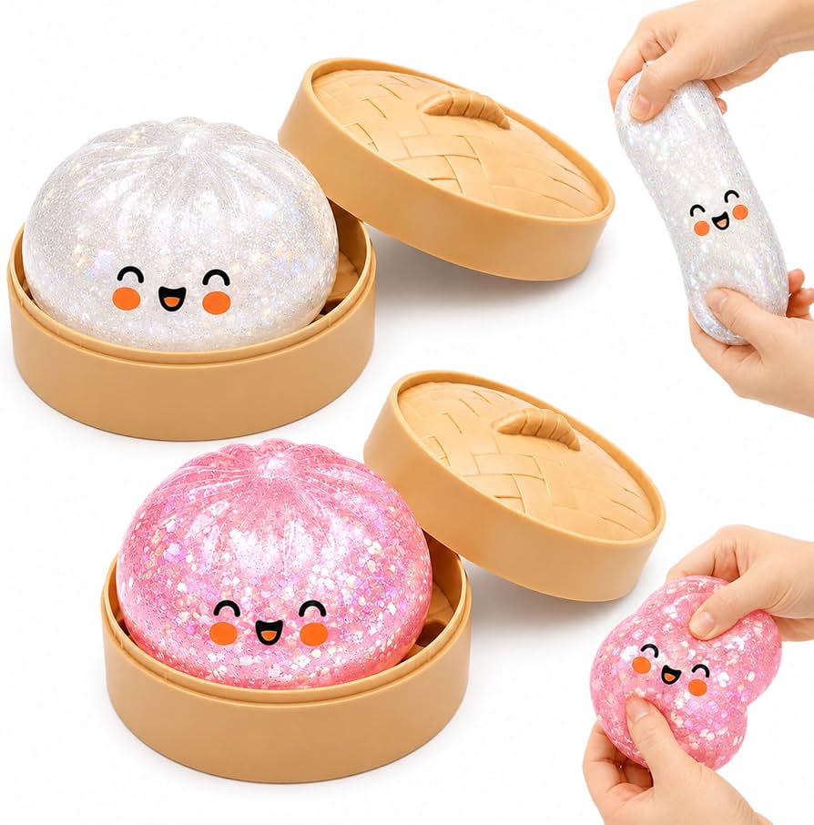 Squishy Surprise Rainbow Dumpling Sparkle Hard Squeeze Toy Slow Rebound Soft Stress Relief Toy