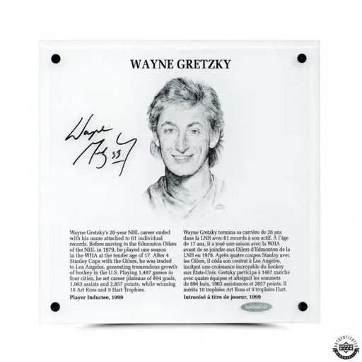 Wayne Gretzky Autographed Hockey Hall of Fame Plaque - Pastime Sports & Games