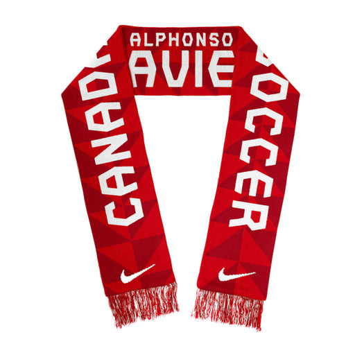 Canada Soccer Alphonso Davies Unisex Red Jacquard Scarf - Pastime Sports & Games