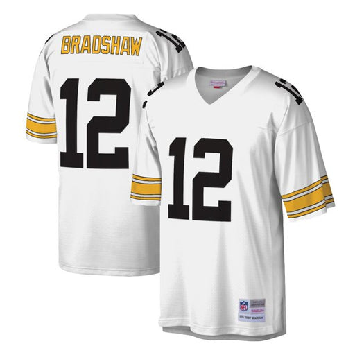 Pittsburgh Steelers Terry Bradshaw 1976 Mitchell & Ness White Football Jersey - Pastime Sports & Games