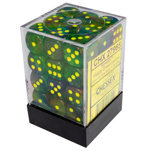 Chessex Borealis Maple Green/Yellow Dice - Pastime Sports & Games