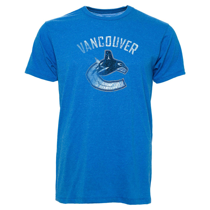 Vancouver Canucks Old Time Hockey Faded Orca Logo Blue Tee - Pastime Sports & Games