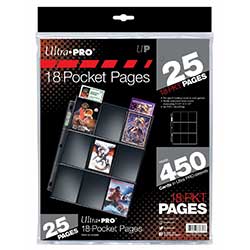 Ultra Pro Silver Series 18-Pocket Pages (25 count pack) - Pastime Sports & Games